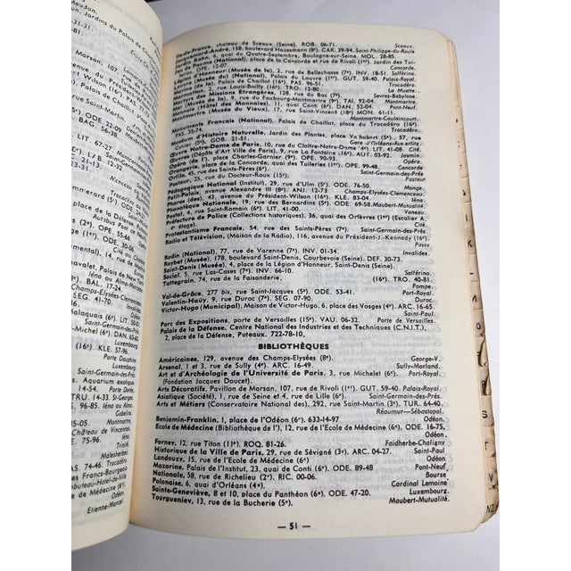 1962 Paris Street Maps Guide Book For Sale - Image 9 of 14