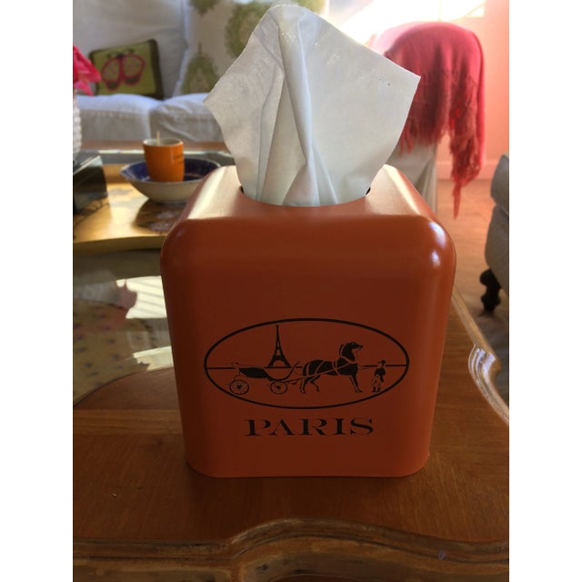Not Yet Made - Made To Order French Hermès Inspired Orange Paris Equestrian Tissue Holder For Sale - Image 5 of 7