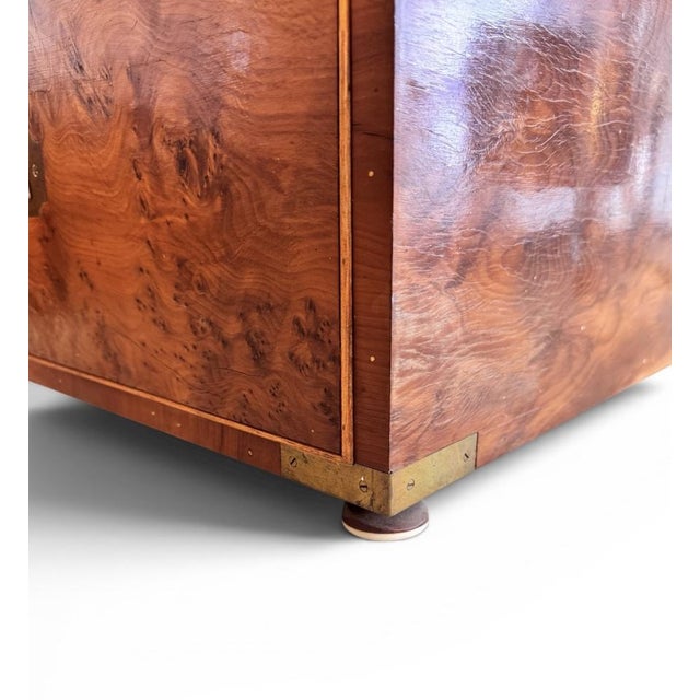 1960s Burr Maple Campaign Drawers with Brass Motifs, 1970, Set of 2 For Sale - Image 5 of 18