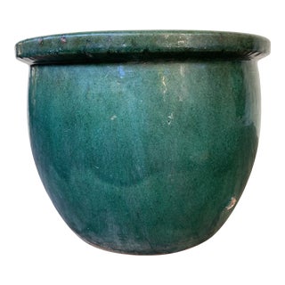 Deep Green Glazed Planter For Sale