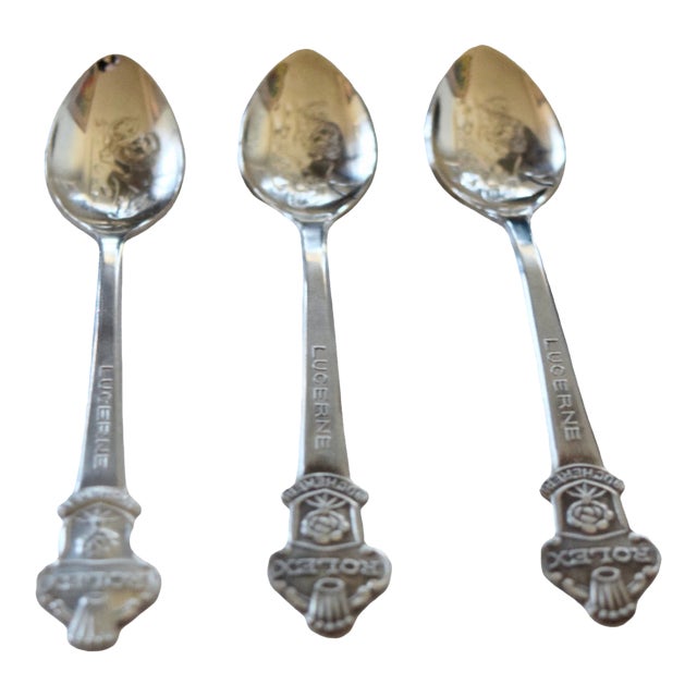 Late 20th Century Rolex Bucherer Collector Spoons - Lucerne (Set of 3) For Sale