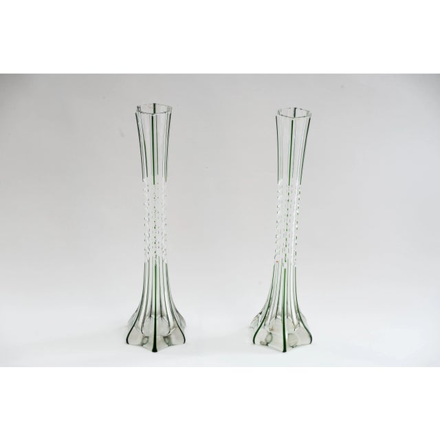 1920s Art Deco Glass Vases, Vienna, 1920s, Set of 2 For Sale - Image 5 of 13