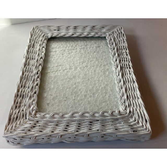 Vintage White Wicker Picture Frame Chairish