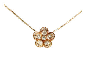 Tiffany & Co. Enchant Garden Flower Diamond 18k Rose Gold Pendant Necklace