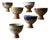 Vintage Hand-Crafted Studio Ceramic Chawan Bowls, 1980s, Set of 6 For Sale