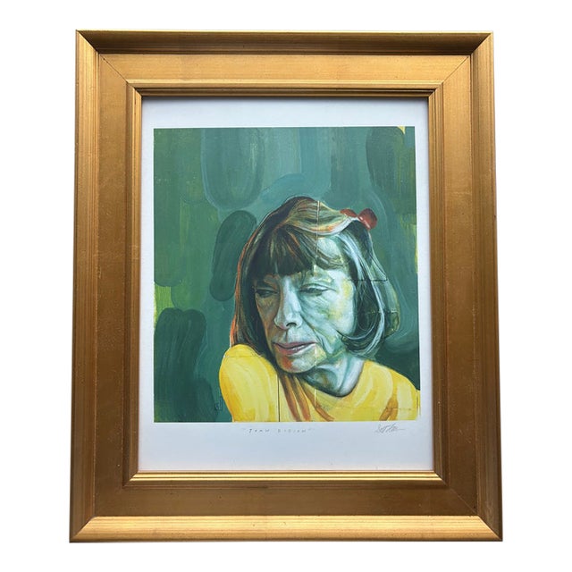 Contemporary Joan Didion Repro Print in Plein Air Frame For Sale