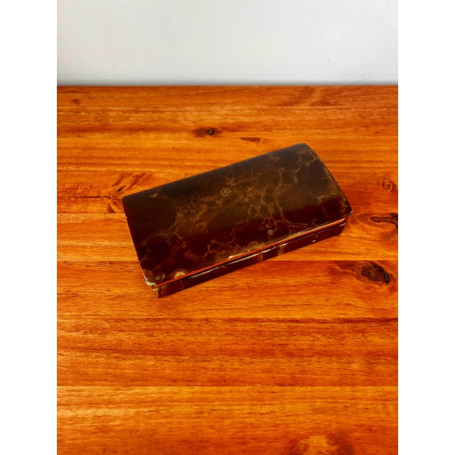 Mid 20th Century Mid 20th Century Italian Brown Alabaster Jewelry Box For Sale - Image 5 of 6