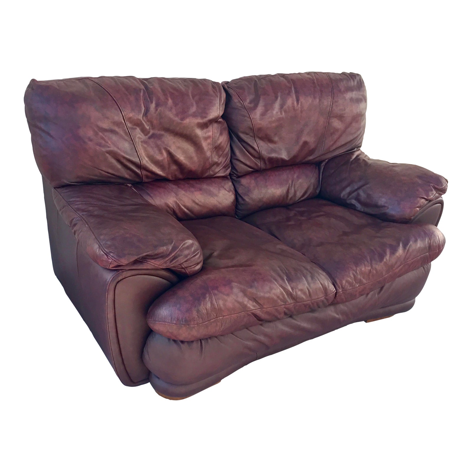 Klaussner Overstuffed Bonded Leather Loveseat Chairish