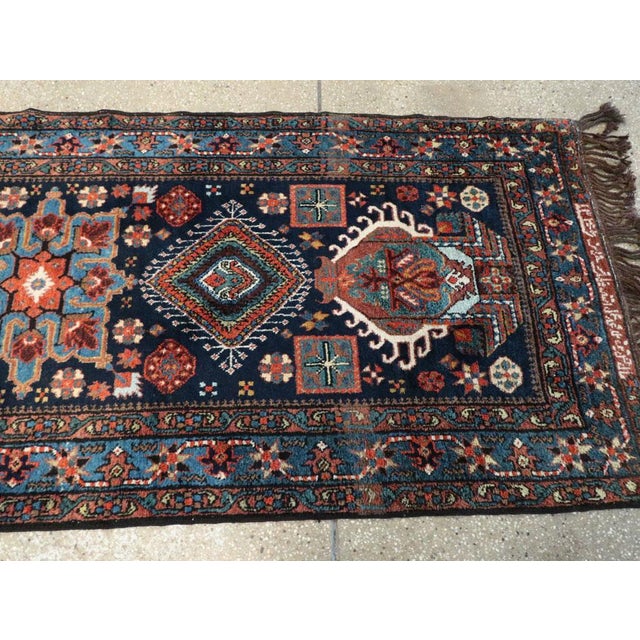 Navy Blue Galerie Shabab Collection Early 20th Century Persian Heriz Long Runner For Sale - Image 8 of 10