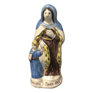 Holy Anne in Faience from Quimper, 1950s For Sale