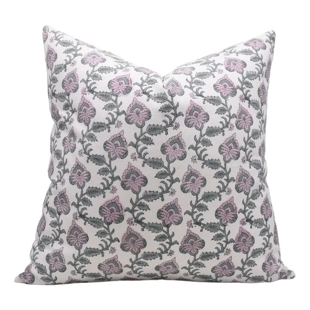 Fabdivine Handmade Block Printed Cushion Cover 16x16 Inch Thick Cotton White-Madhubala For Sale