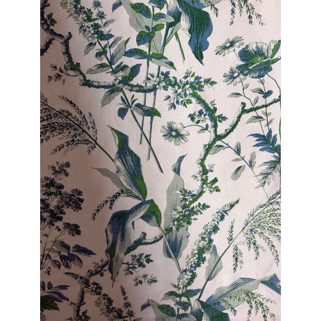 3 1/3 Yards Penny Morrison SARAH VANRENENASPA EAU DE NIL/GREEN Fabric Content: 100% Linen Width: 52.76" Repeat: 26.06" V