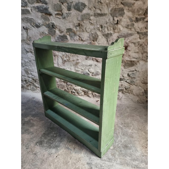 Vintage Pine Open Shelving Unit in Sage Green Paint, 1900 For Sale - Image 5 of 18