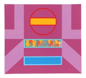 1970s Purple Silk Screen by Carmen Cicero