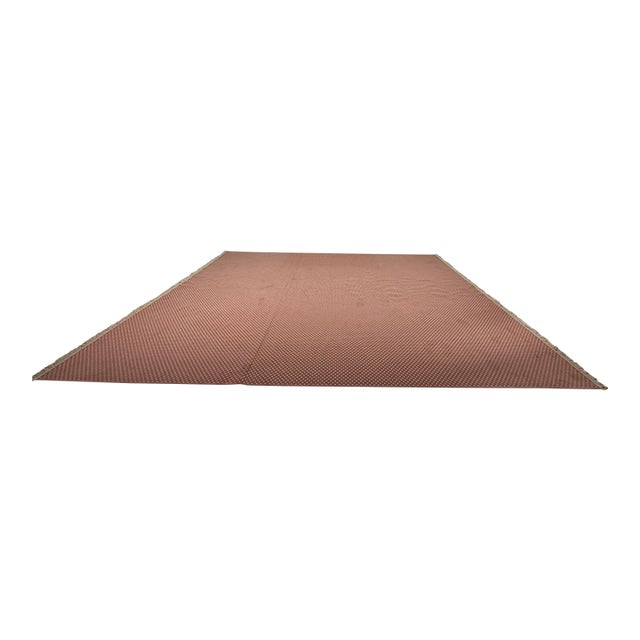 Large Approx. 12 X 16 Woven Wool Area Rug Peach Colored For Sale