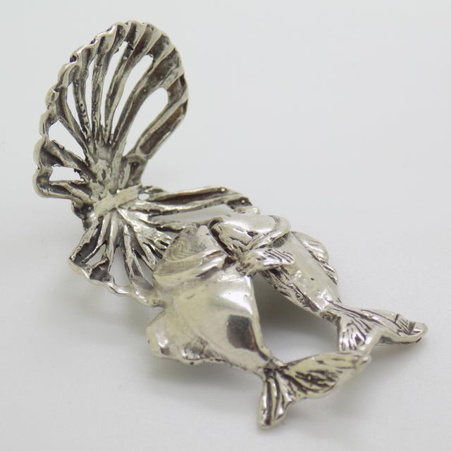 Italian Vintage Italian Handmade Genuine Silver Fish and Oyster Rare & Quirky Figurine For Sale - Image 3 of 12
