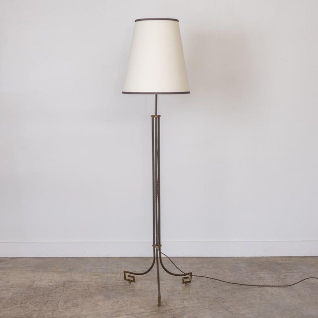 1930s 1930s French Art Deco Metal and Brass Floor Lamp For Sale - Image 5 of 17