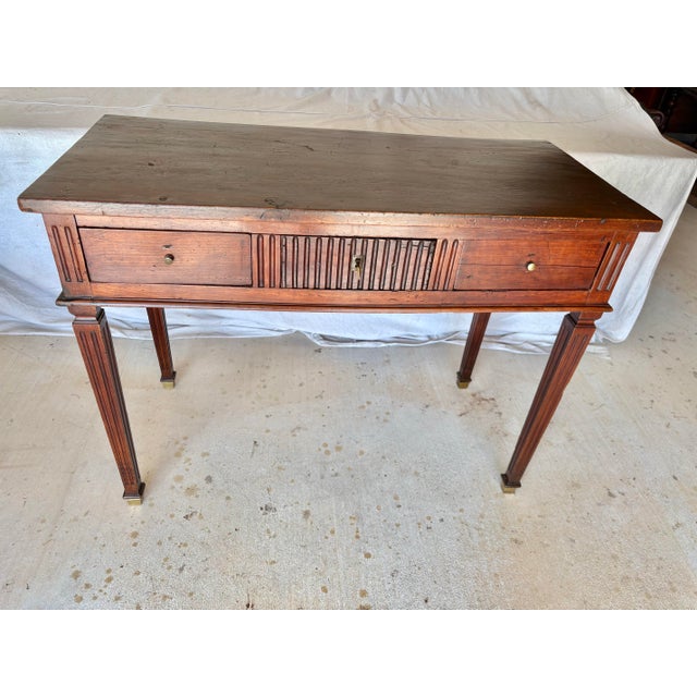 19th Century French Louis XVI Walnut Console Table For Sale - Image 6 of 12