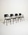 Black lacquered metal frame with black leather accents and natural teak details. Set of 4. Scandinavian design, 1950s. Set...