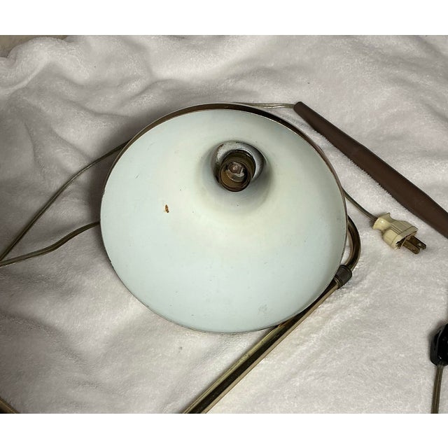 Telescopic Arm Wall Lamp With Brass Metal Shade Attributed to Gunnel Nyman, MCM 1950s For Sale - Image 11 of 12
