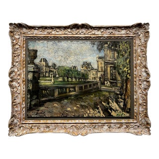 "Edge of the Tuileries Garden" Signed Mathie, 1965 For Sale