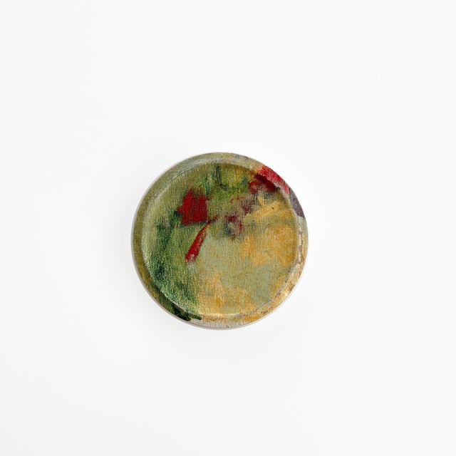 Textile "Bouquet of Asters" Contemporary Installation of Ceramic Plates and Oil on Canvas - Set of 7 For Sale - Image 7 of 18