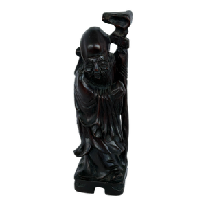 Chinese Wooden Carving Figurine of Shou Lao