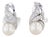 1940s Pair of Cultured Pearl 0.30ctw Diamond Drop Clip on Earrings 14k Gold Platinum For Sale