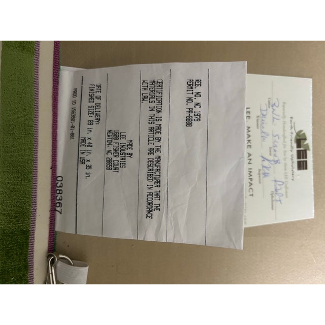 Textile Manuel Canovas Striped Velvet Sofa, Lee Manufacturer For Sale - Image 7 of 12