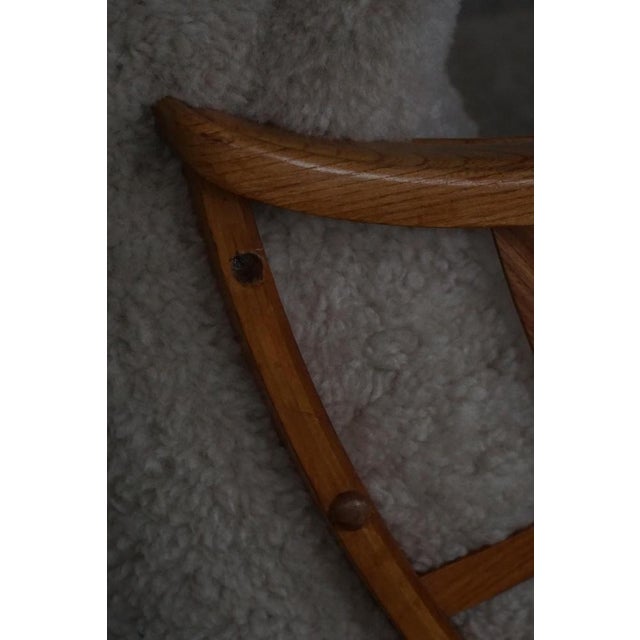 Swedish Modern Lounge Chairs in Shearling Lambswool & Elm, 1940s, Set of 2 For Sale - Image 18 of 18