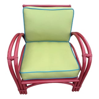 Colorful Custom Leather Rattan Bamboo Chair For Sale