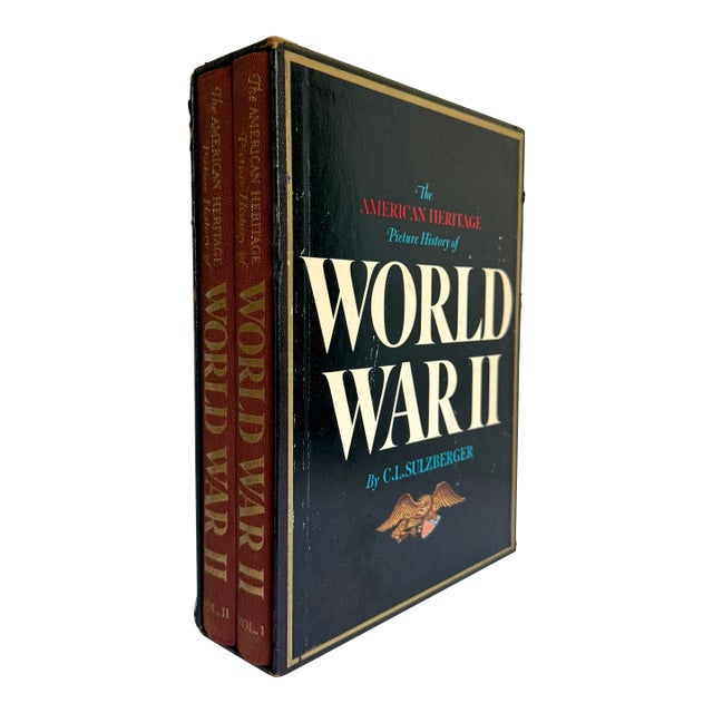 1960s American Heritage World War II Book Set, 2 Volumes With Slipcase & Chronology For Sale