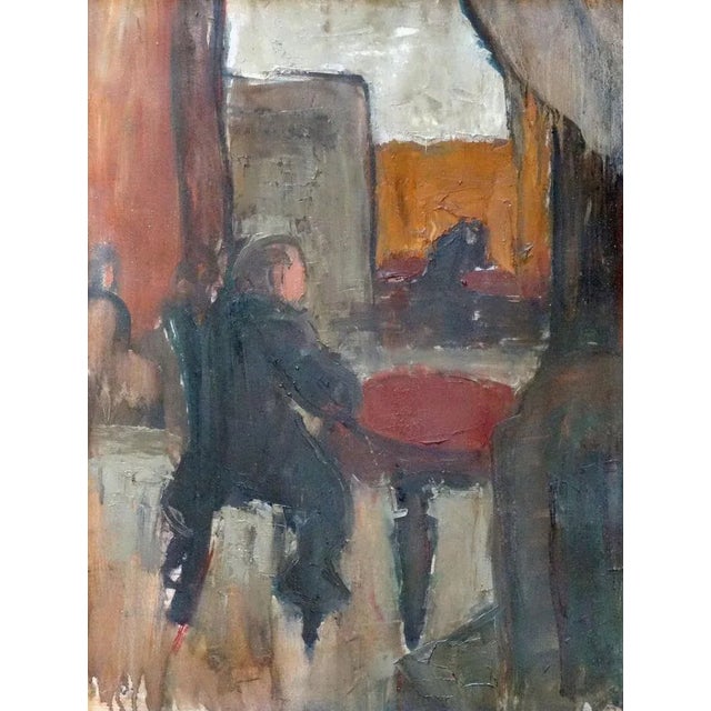 Bilateral: In Cafe 1920s, oil on cardboard, 60x45 cm Fishermen houses 1930s, oil on cardboard, 45x60 cm Both pieces, "In...