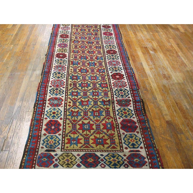 19th Century Caucasian Moghan Carpet ( 3'2" x 8'10" - 97 x 269 ) The extreme southeastern Caucasian weaving area of Moghan...
