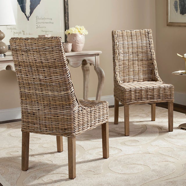 18''H Rattan Armchair in Natural Unfinished - a Pair For Sale - Image 10 of 11