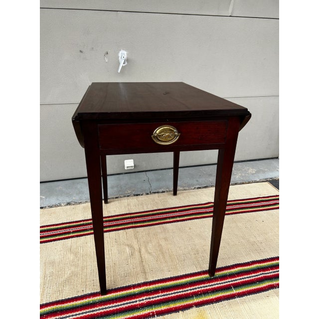 A Very Nice Diminutive Mahogany Hepplewhite Drop Leaf Pembroke Table With a Drawer, Pennsylvania, Circa 1800 Pennsylvania,...