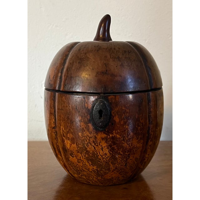 Antique 18th Century George III Stained Fruitwood Melon Form Tea Caddy Circa 1790 For Sale In New York - Image 6 of 12