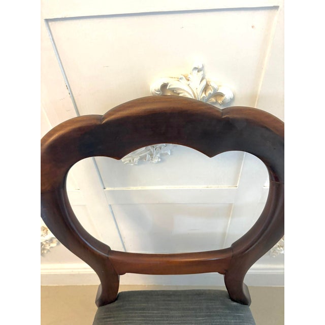 Gray Antique Victorian Mahogany Balloon Back Dining Chairs, 1860, Set of 4 For Sale - Image 8 of 13