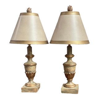 Vintage Italian Style Finial Lamps, 1 Pair For Sale