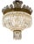 Vintage Empire Style Bohemian Crystal Ceiling Light, 1940s For Sale