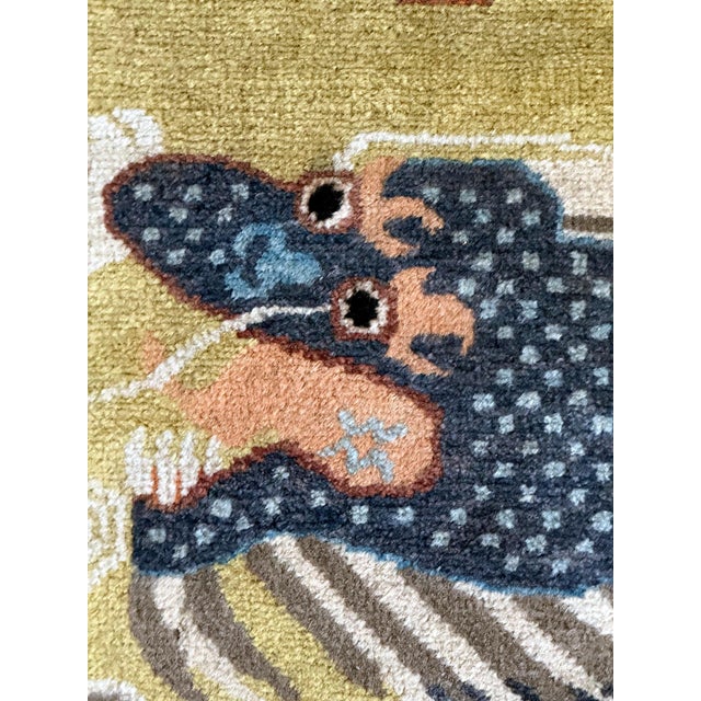 Antique Chinese Ningxia Tibetan Dragon Pillar Rug Qing Dynasty For Sale - Image 9 of 18