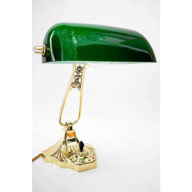 Banker's Swivel Table Lamp with Green Glass Shade, Vienna, Austria, 1920s For Sale - Image 10 of 18
