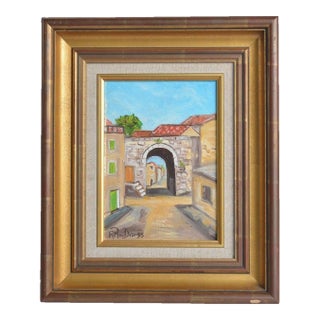 Mid 20th Century Beautiful Oil Painting on Canvas by R. Roudiet " French Valley For Sale