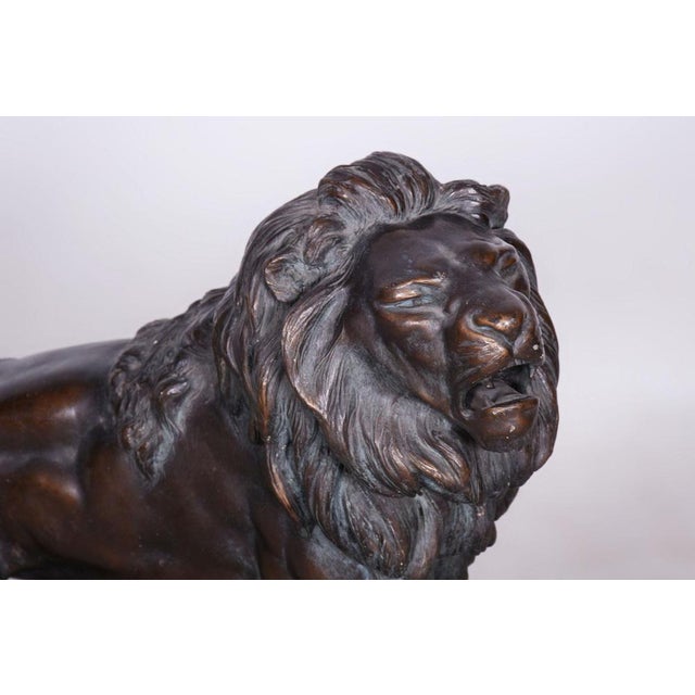 Art Deco Sclpture of Lion in Ceramic and Bronze from Goldscheider, Vienna, Austria, 1910s For Sale - Image 3 of 14