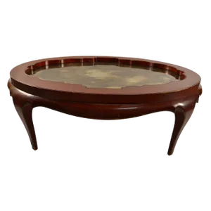 In the Style of Samuel Marx for Quigley Oval Cocktail Coffee Table