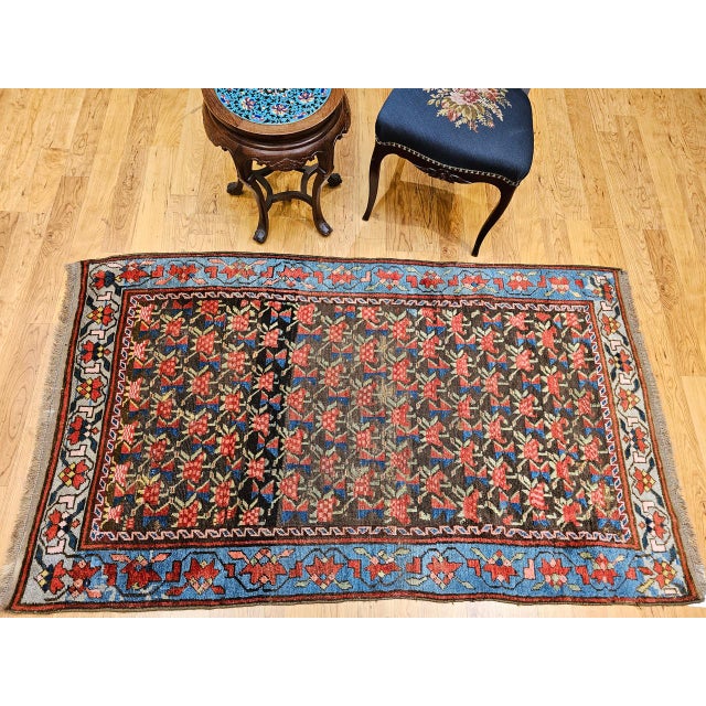 Vintage Karabagh Area Rug, Wool Pile, Handwoven Floral Design, Caucasus, 1900s, 4' x 7' For Sale - Image 4 of 15
