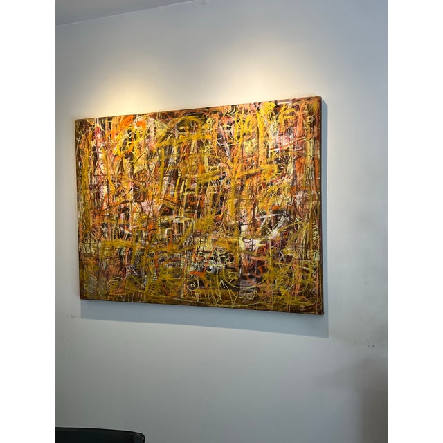 Original Contemporary Abstract Expressionist Painting Mixed Media “Crossing Boundaries” by Ellen Reinkraut For Sale In Oklahoma City - Image 6 of 7