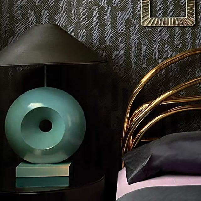 Postmodern Sculptural Saturated Turquoise Table Lamps - A Pair For Sale - Image 13 of 14