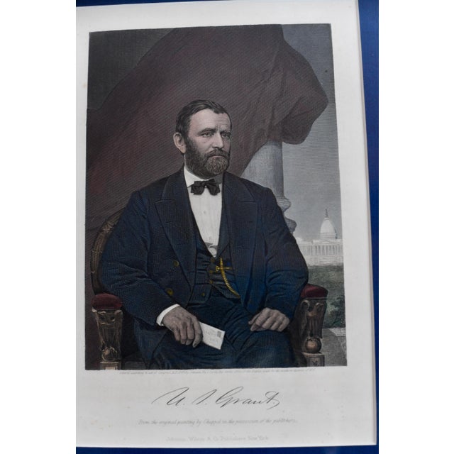 1869 President Ulyses S. Grant Hand Colored Engraving Framed Reproduction For Sale - Image 4 of 9