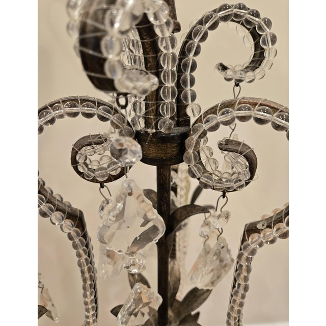 Crystal Plug in Chandelier For Sale - Image 4 of 6